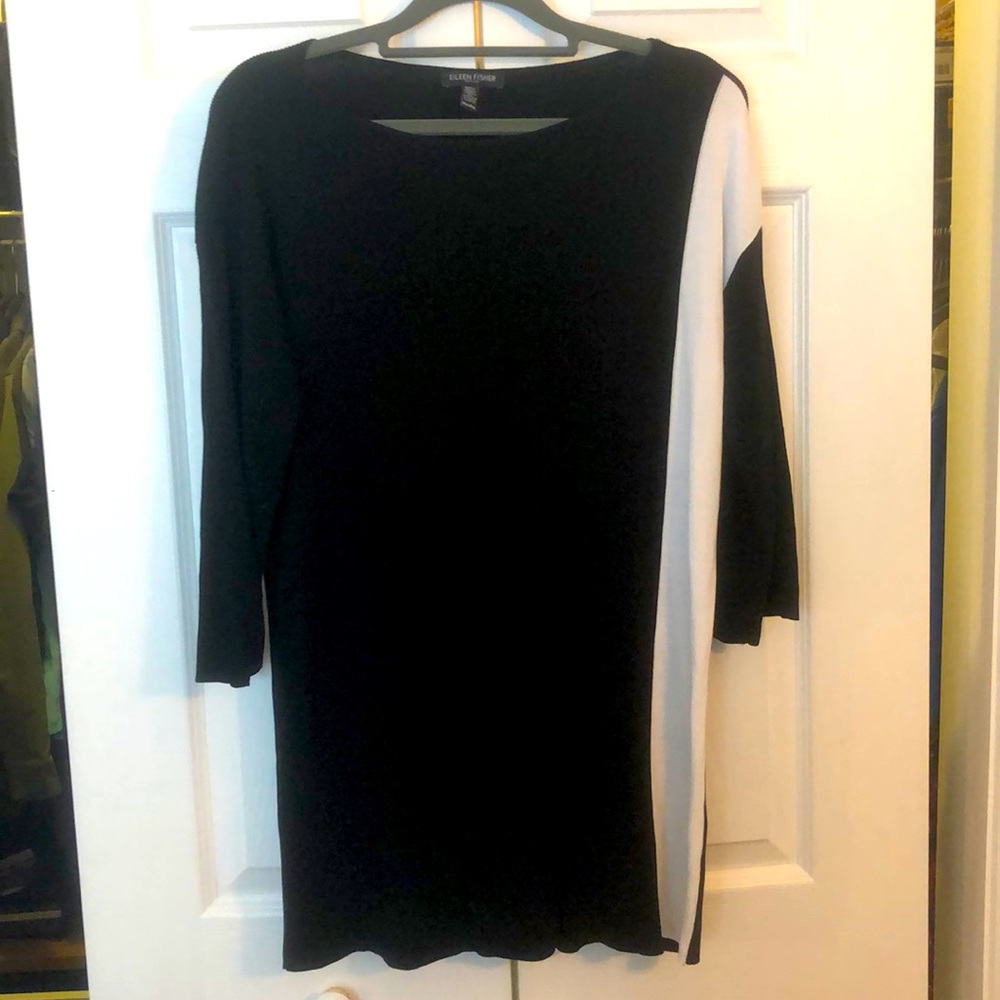 Eileen Fisher tunic black and white size PM